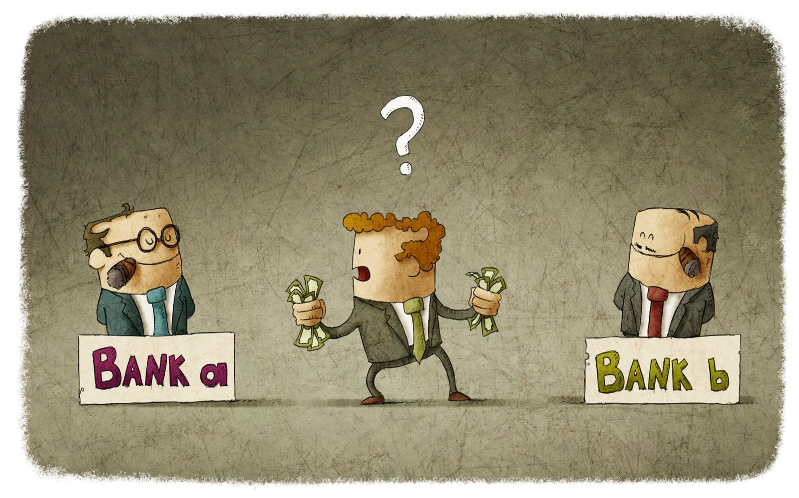 Man choosing banker